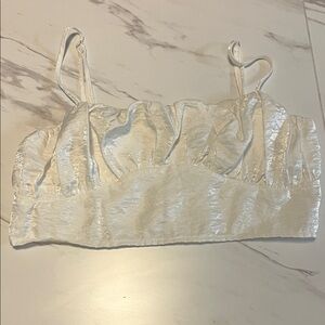 Boohoo Ivory Cropped Top Sz 12